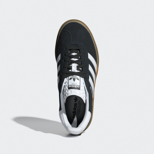 Kixpress-Adidas Gazelle Bold W 女 休閒鞋 經典 復古 三葉草 厚底 增高 黑 白 [IE0876], , large