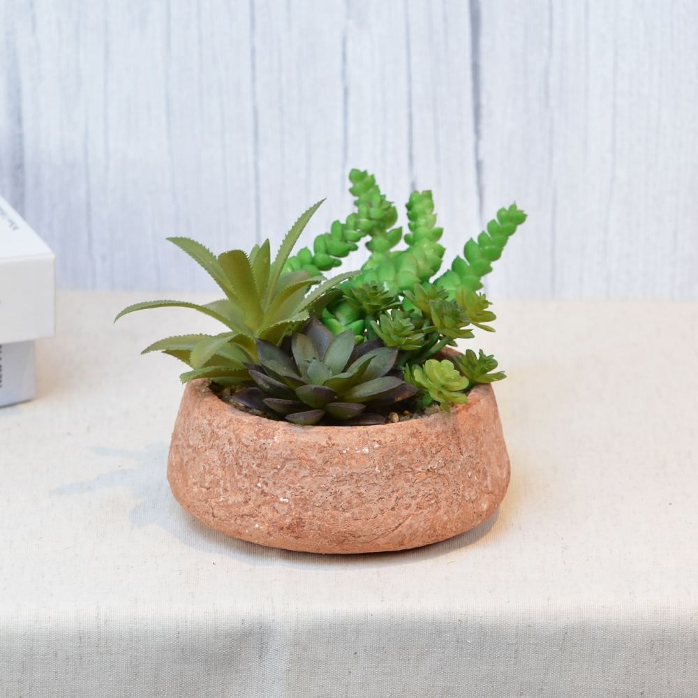 【YU Living】人造多肉植物陶瓷盆栽 仿真植物盆栽 4吋, , large