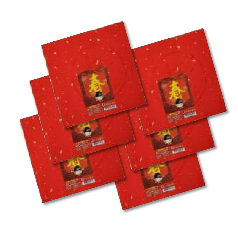 天成筆墨莊 春聯紙 一字春聯 灑金紙 手工宣紙 17X17CMX7張入X6包 /組 4716608995612, , large