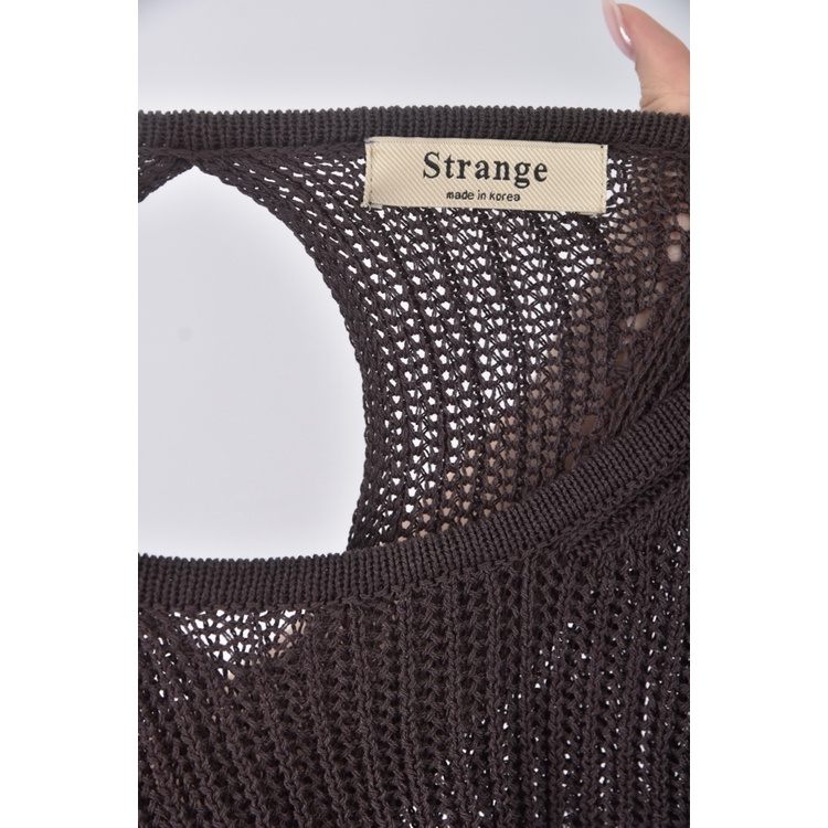 (S) strange質感圓領棕色長袖上衣二手衣, , large