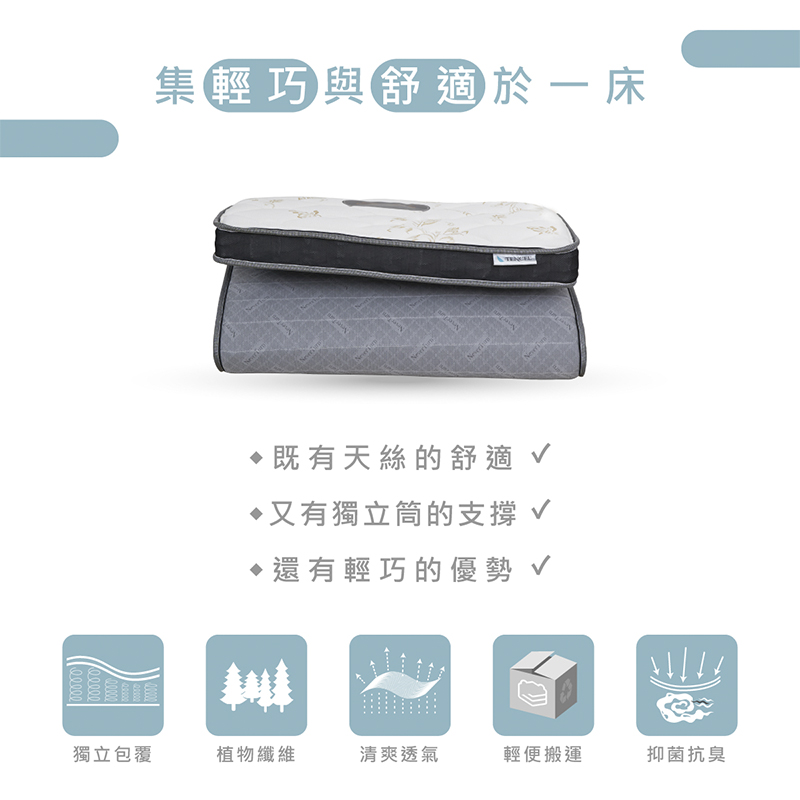 ［熊棉］奇幻天絲獨立筒床墊｜3尺｜, , large