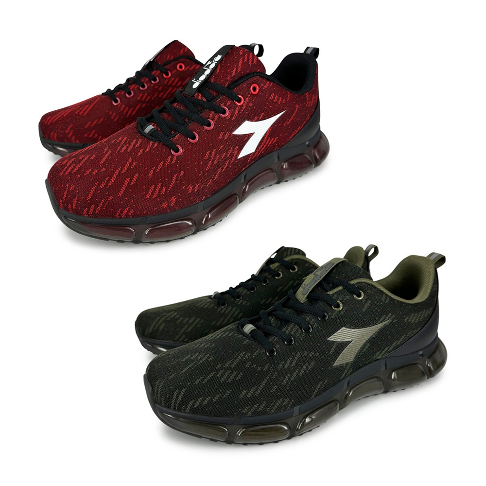 DIADORA迪亞多那 穩定高效避震跑鞋 男運動鞋 男鞋 慢跑鞋 寬楦 高腳背 透氣 足弓支撐 輕量 吸震 防滑 紅 綠, , large