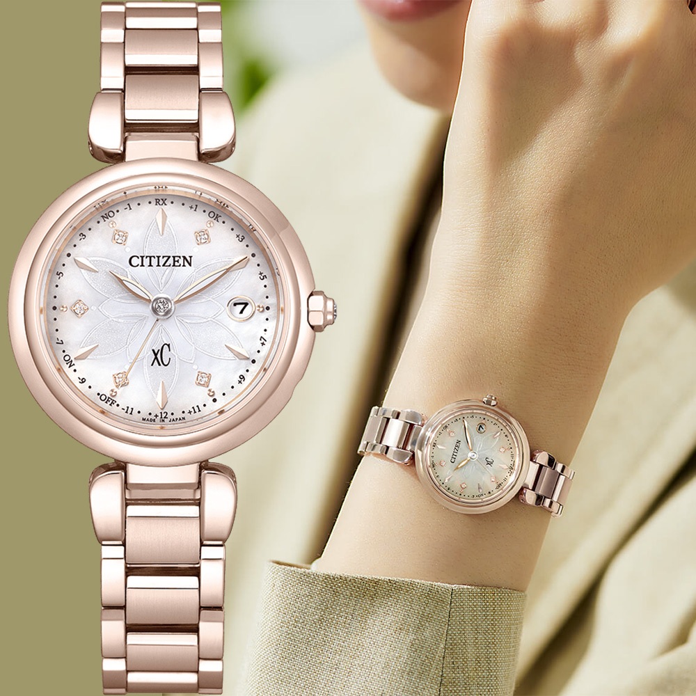 CITIZEN 星辰 XC 水耀光 光動能鈦金屬電波女錶 送禮推薦-29mm ES9467-71Y, , large