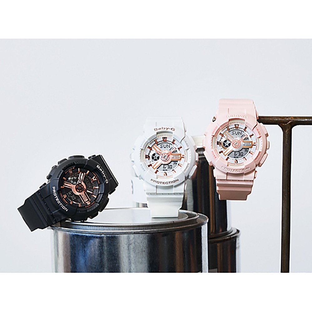 CASIO 卡西歐  Baby-G 粉紅金手錶 BA-110RG-1A, , large