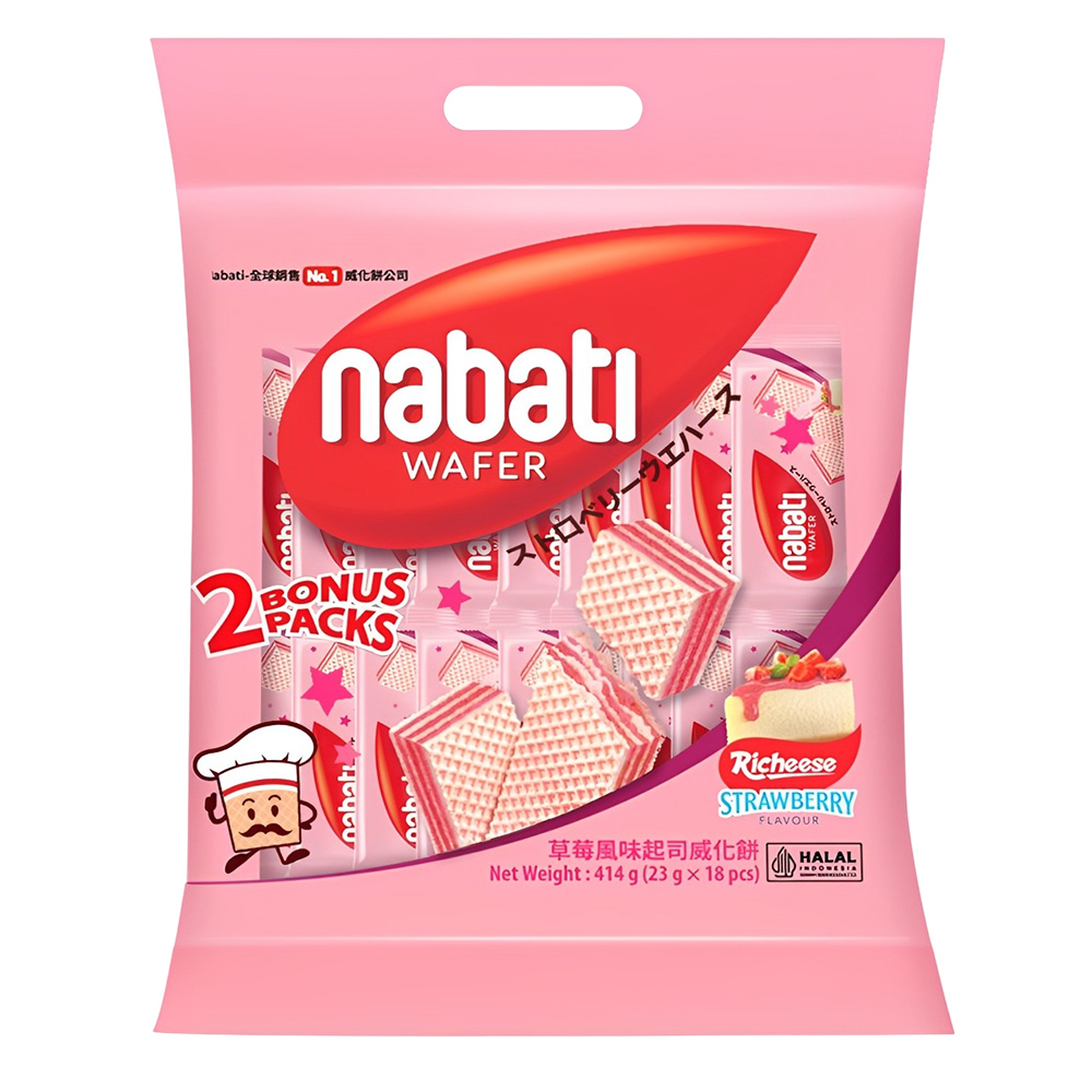 麗芝士Nabati草莓風味起司威化餅414g, , large