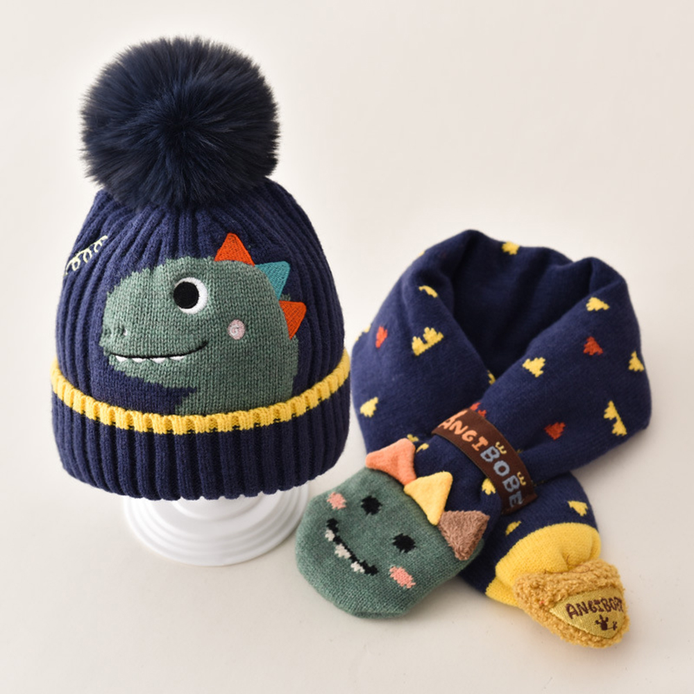 2-Piece Animal Ears Winter Hat and Scarf Set, , large