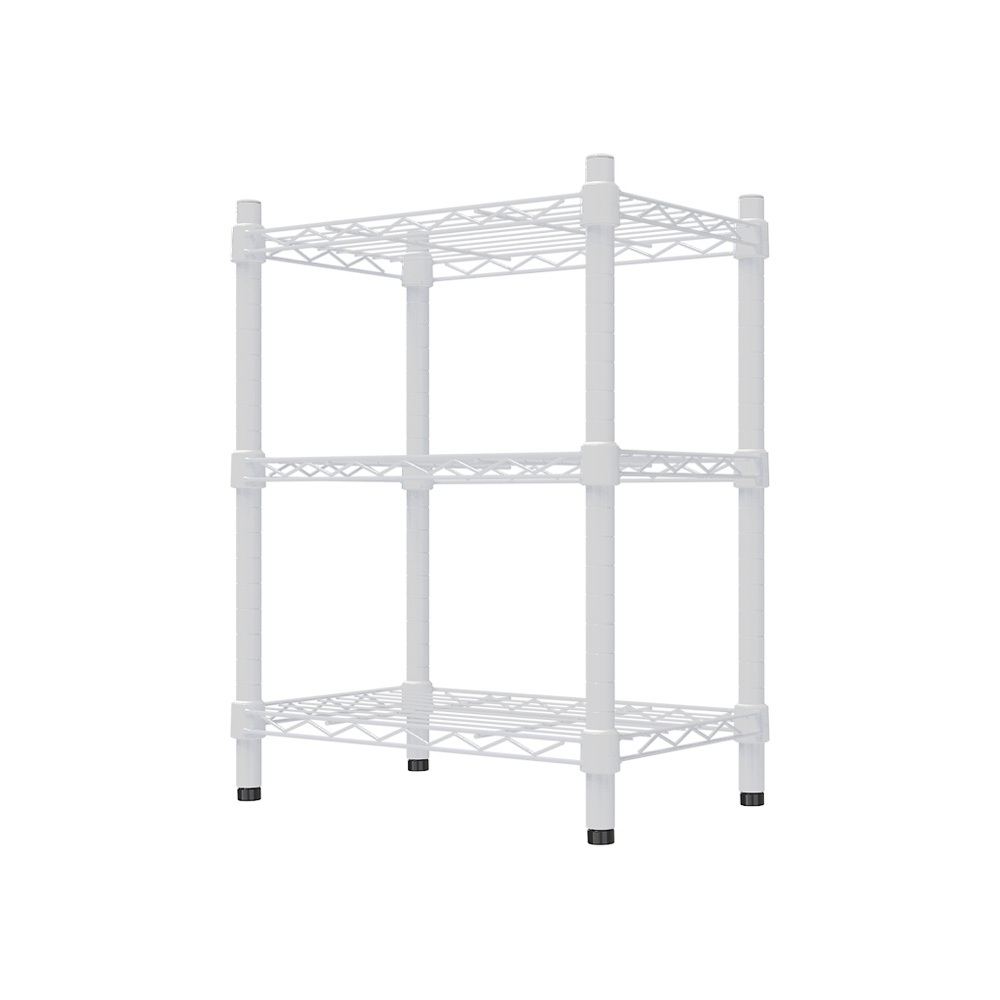 【Y HOUSE】45x30x75cm Lightweight Three-layer Iron Frame Iron Rack - Painted White