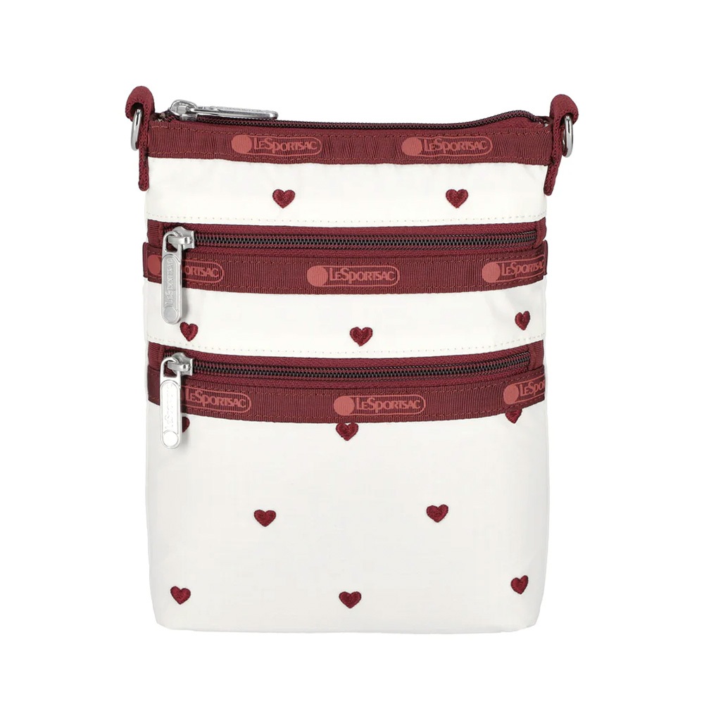 |快速出貨|Lesportsac 3-Zip Crossbody 三層拉鍊斜背包/ 莓果心刺繡, , large
