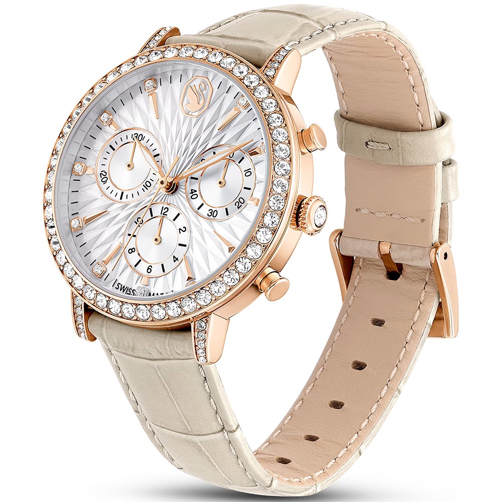 SWAROVSKI 施華洛世奇 Matrix TennisChrono 水晶三眼計時手錶 女錶-36mm 5702849, , large