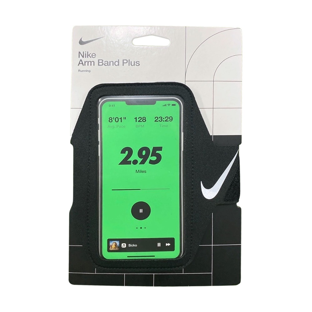 NIKE 輕便手機臂套 PLUS 手機臂包 觸控手機包 運動手機包 臂套包 運動 跑步 可調式 貼合 輕量 螢幕觸控 黑, , large