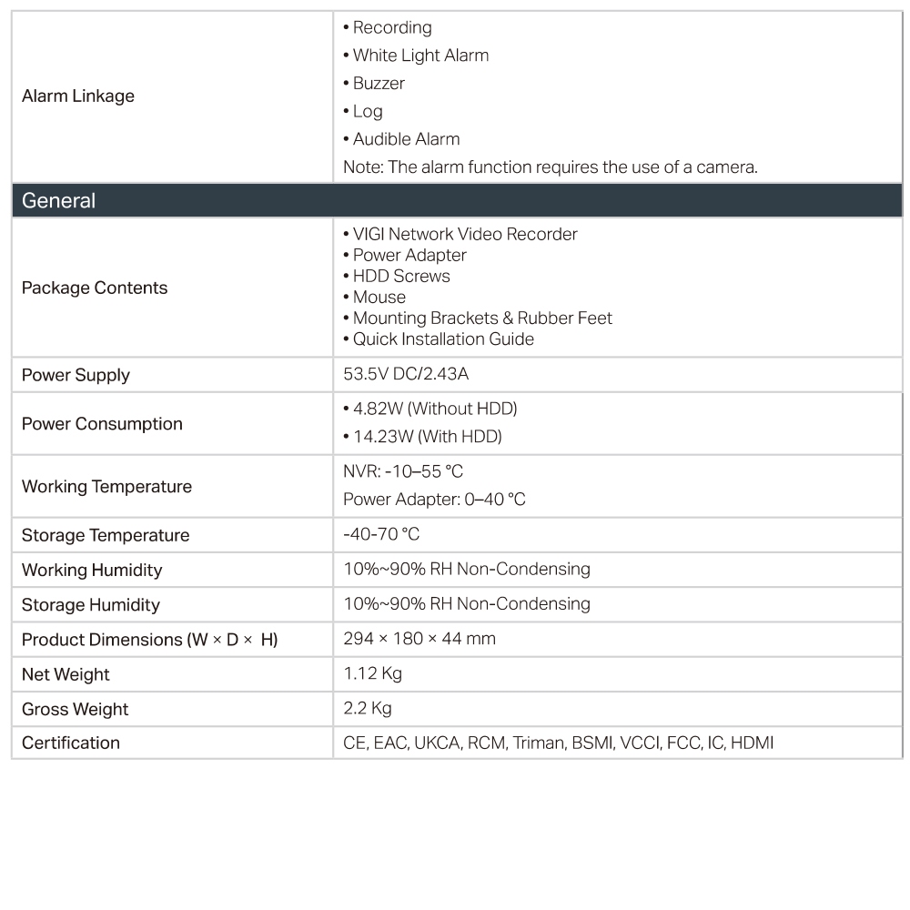 TP-LINK 昌運監視器組合 VIGI NVR1008H-8MP 8路主機+ 400萬網路攝影機*4, , large