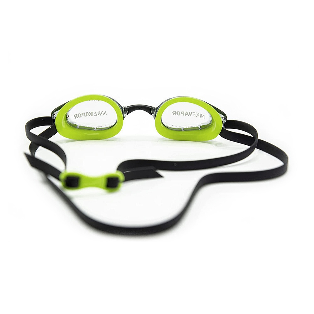 NIKE VAPOR 成人專業型泳鏡 競賽 比賽 訓練 泳池 游泳 運動 簡約 廣角 人體工學 調整 便利 附鼻橋 黃綠, , large