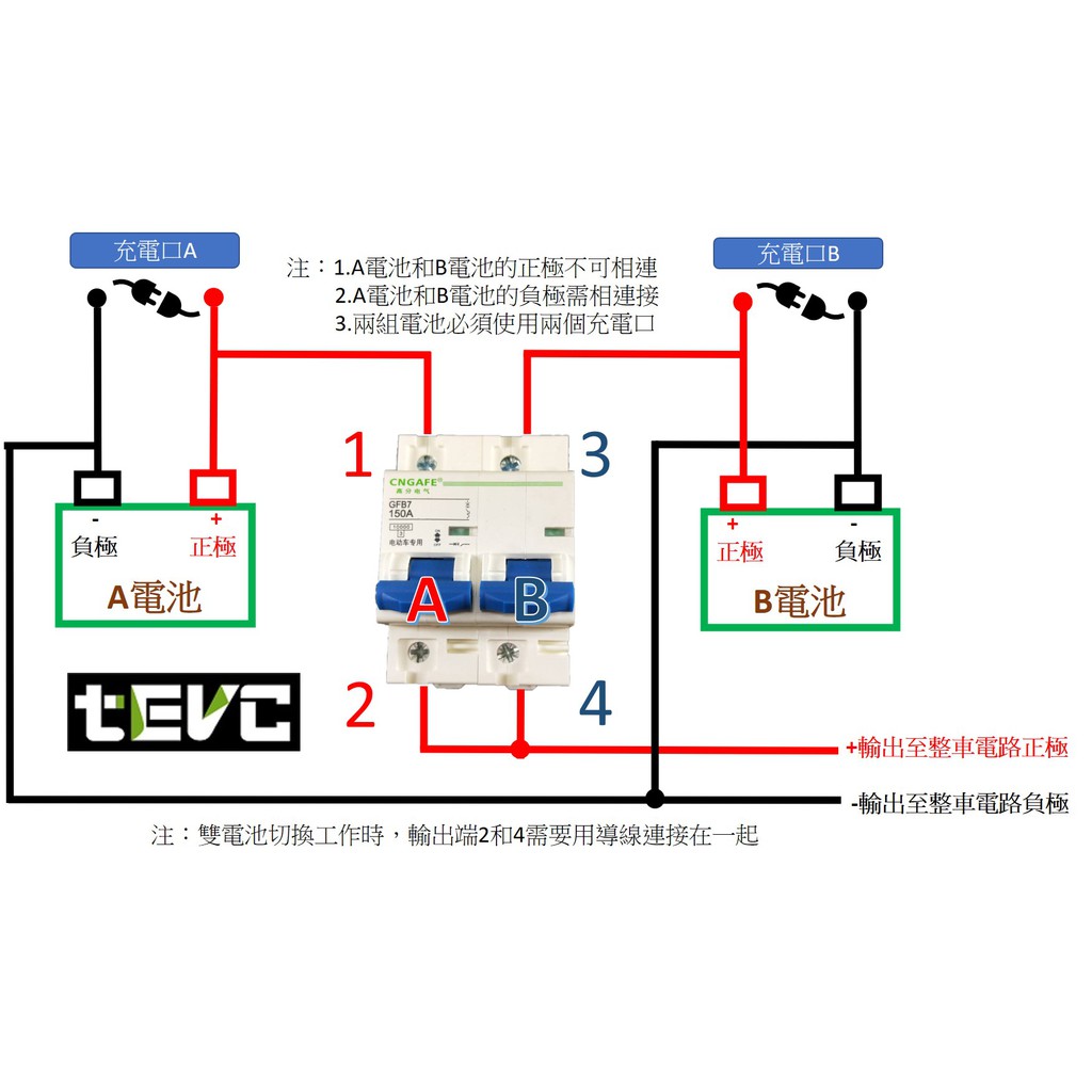 《tevc》F007 DC 無熔絲 雙切 空氣開關 直流 50A, , large