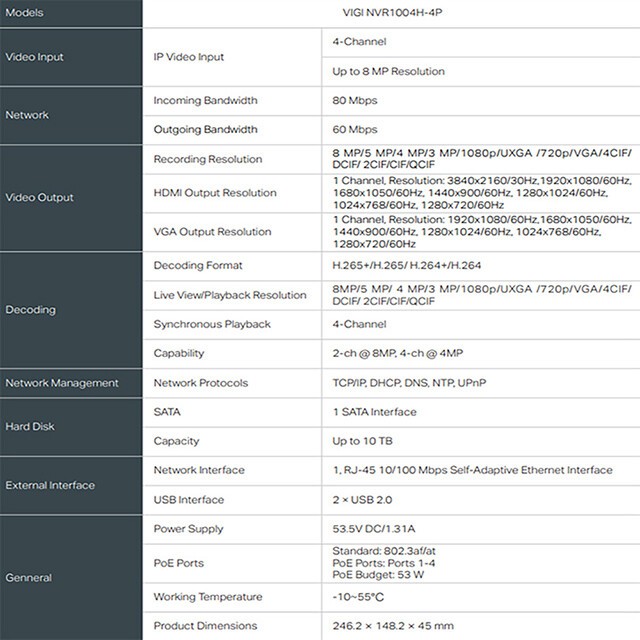 TP-LINK 昌運監視器組合 VIGI NVR1004H-4P 4路主機+VIGI C350 5MP全彩網路攝影機*4, , large