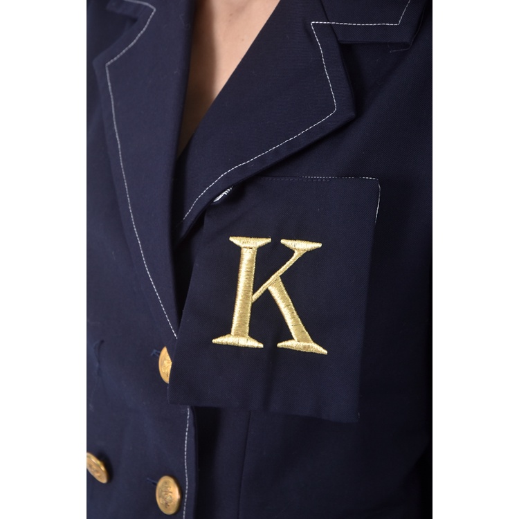 (S) 【安于晴Charlene私服】質感西裝字母藍色外套二手衣, , large