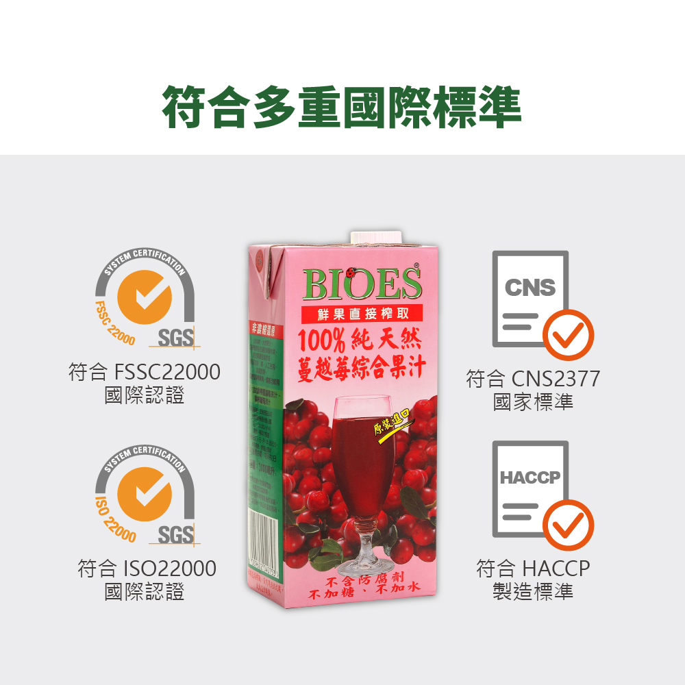 【囍瑞】純天然 100% 蔓越莓汁綜合原汁(1000ml) x 18入組, , large