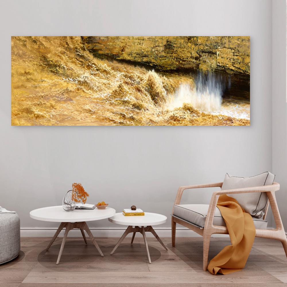 【御畫房】黃河頌之七 國家一級畫師手繪油畫60×120cm(VF-43), , large