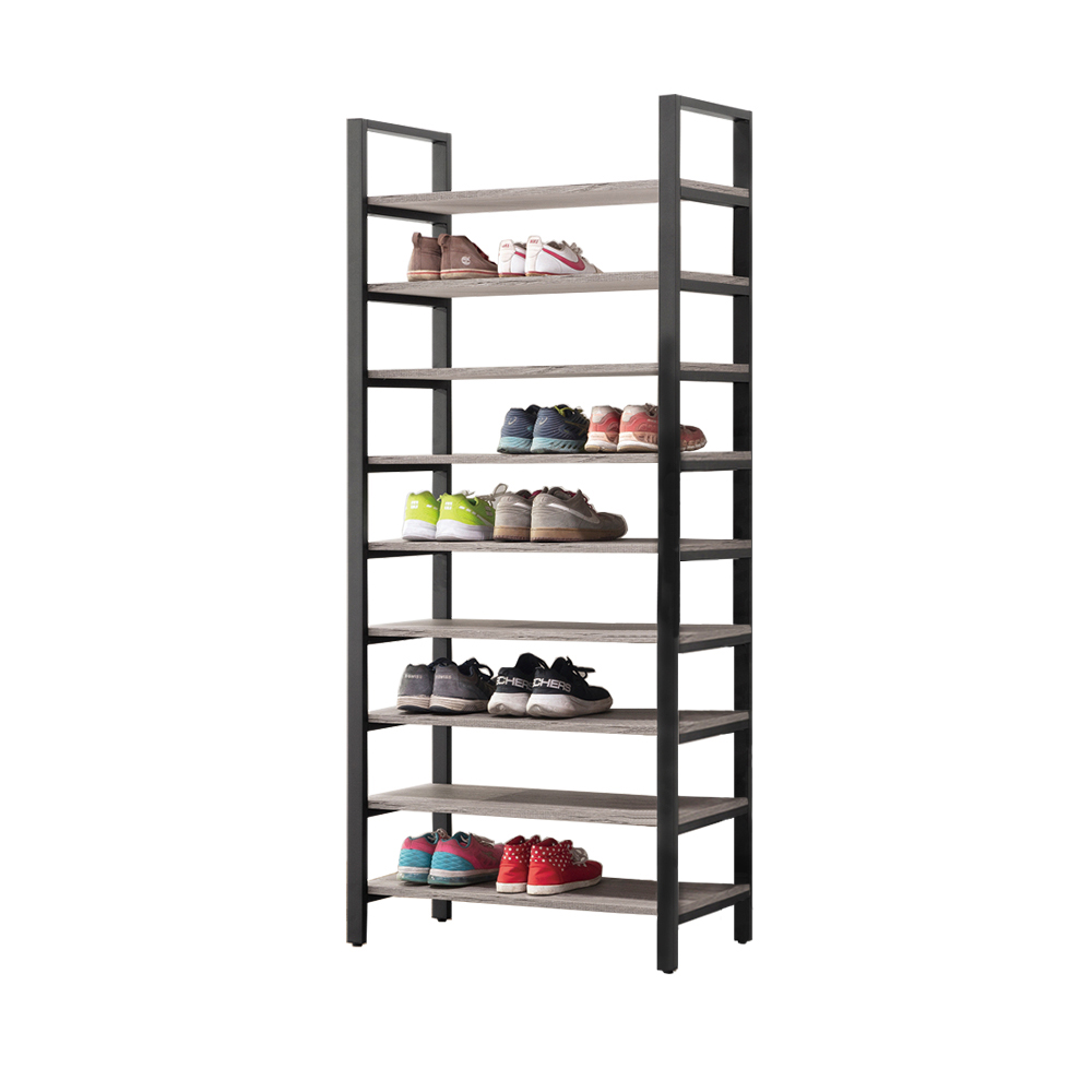 【唯熙傢俱】安迪工業風灰橡色2.7尺高鞋架, , large