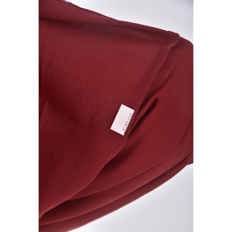 (S) 南島風質感跳色領口紅色長袖上衣二手衣, , large