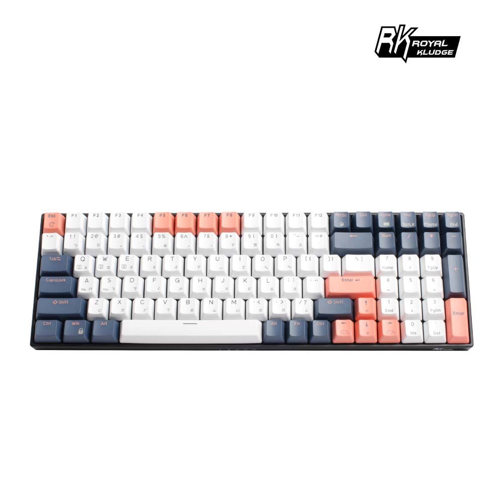 [樂維科技] RK100 96% 藍牙三模無線機械鍵盤 紅軸 冰藍光 PBT 藍莓, , large