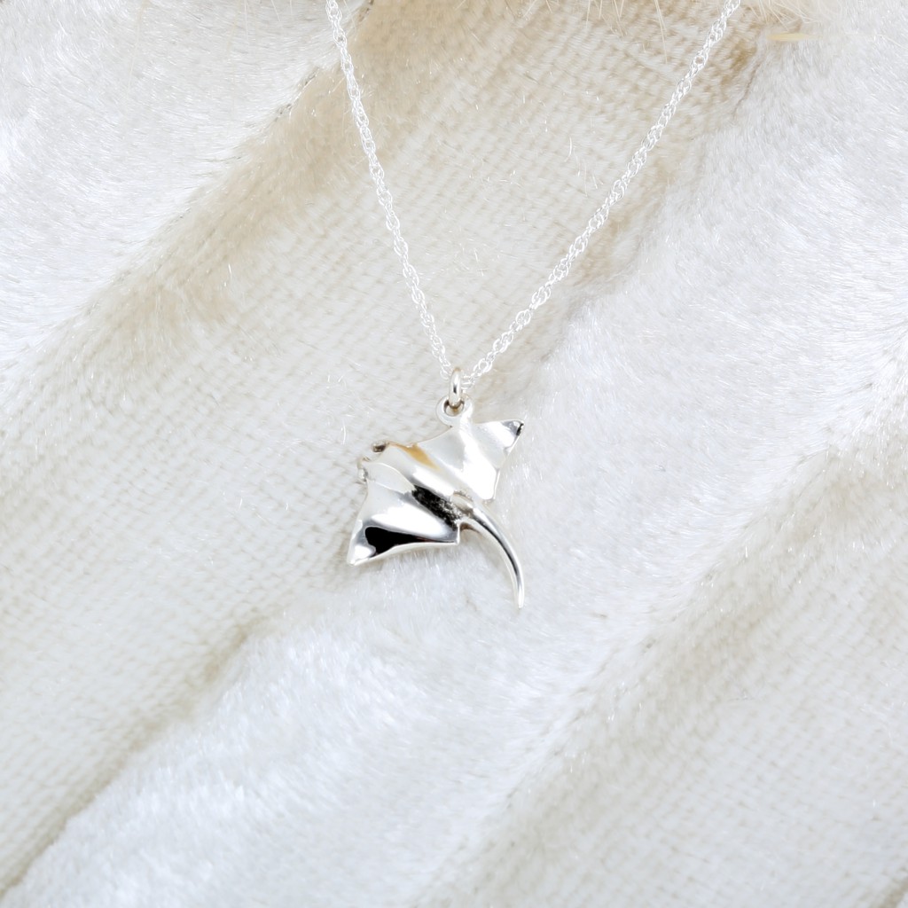 【Angel & Me】可愛 鬼蝠魟 魟魚 Manta s925 純銀 項鍊 生日 週年 畢業 情人節 聖誕節 禮物, , large
