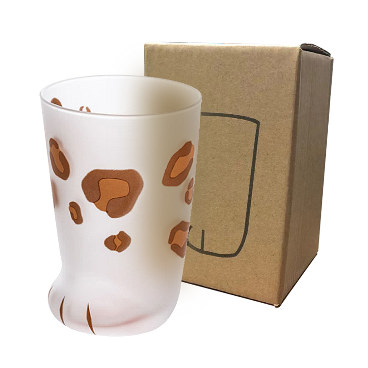 貓掌杯 【多色可選】水晶玻璃杯 貓爪杯 貓腳杯 貓 霧面 水杯 貓掌 貓爪 茶杯 咖啡杯 磨砂 貓腳 貓手 三花, , large