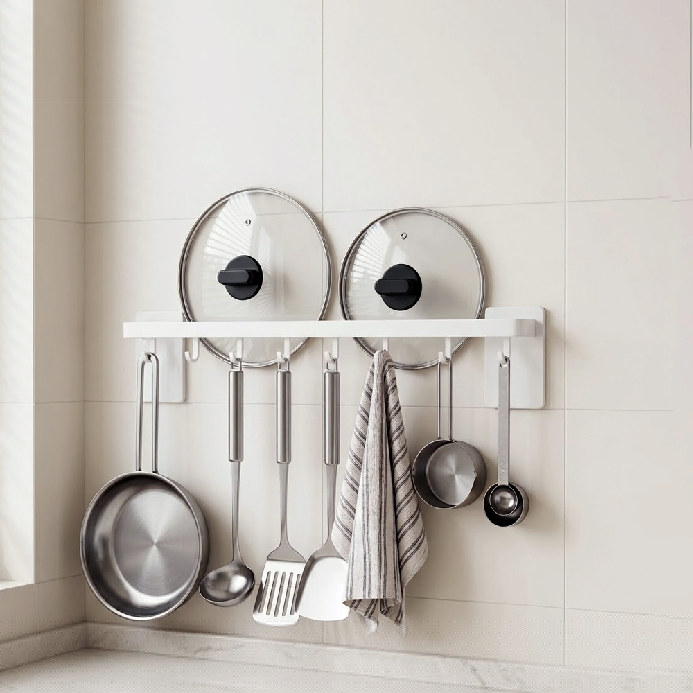 【上手家居】免打孔廚房掛勾架(無痕掛勾/廚房掛鉤架/掛勾置物架/廚房掛鉤), , large