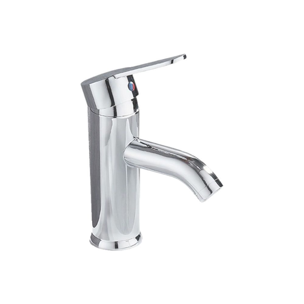 G-shaped hot and cold water faucet (electroplated silver) 17cm high - comes with 2 x 60cm high-pressure hoses, , large