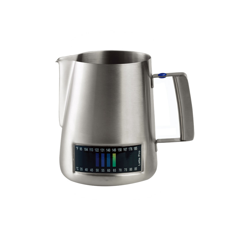 PEARL HORSE Stainless Steel Milk Pitcher with Temperature Indicator &ndash; 1000ml, , large