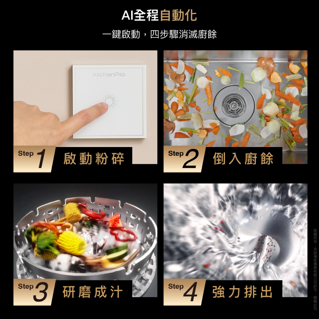 【麗水生活】廚事寶 KitchenPro 斷水流 K90 廚下廚餘機 AI處理 廚餘處理機 廚餘大師 AI廚餘機, , large
