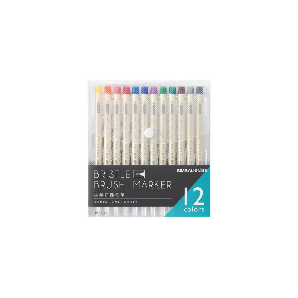 雄獅  BP34彩艷毛筆12/24色24色, , large