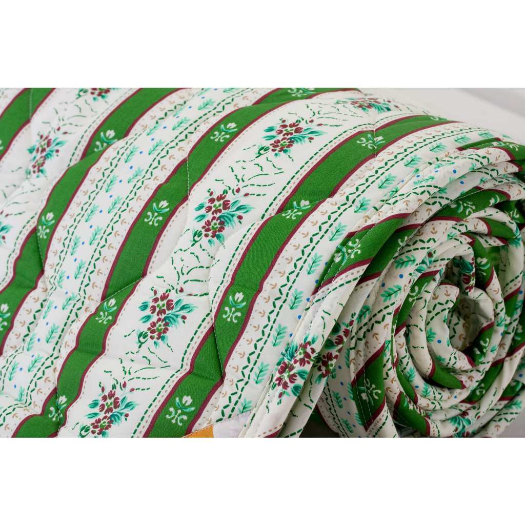 [CINN Far-Infrared] Nano FIR All-Season Blanket – Avocado Green Stripes｜5 x 6.2 ft, , large