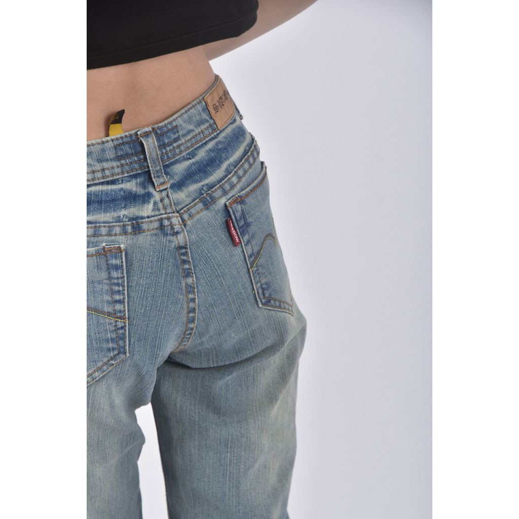 (XL) 丹寧牛仔質感棉質純棉藍色長褲二手衣, , large