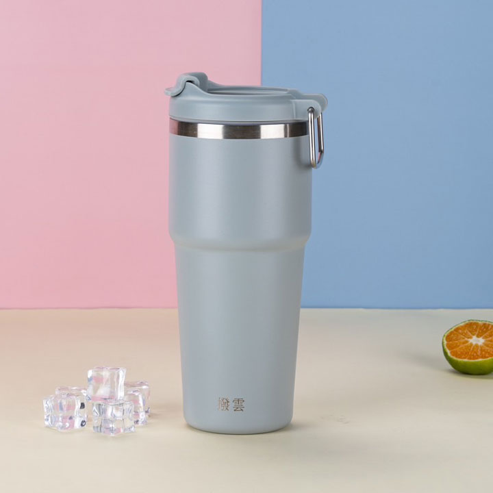 Lemeya Portable Ceramic Ice Cup 750ml (Cloud Clearing Gray), , large