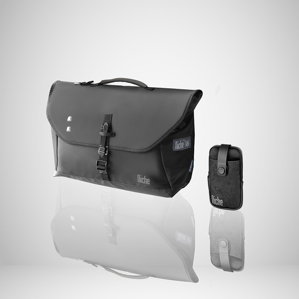 【Niche 樂奇】城市旅人跨肩包 超輕量 防水 可裝筆電 N-19304 搭配快拆磁扣配件包 2件組