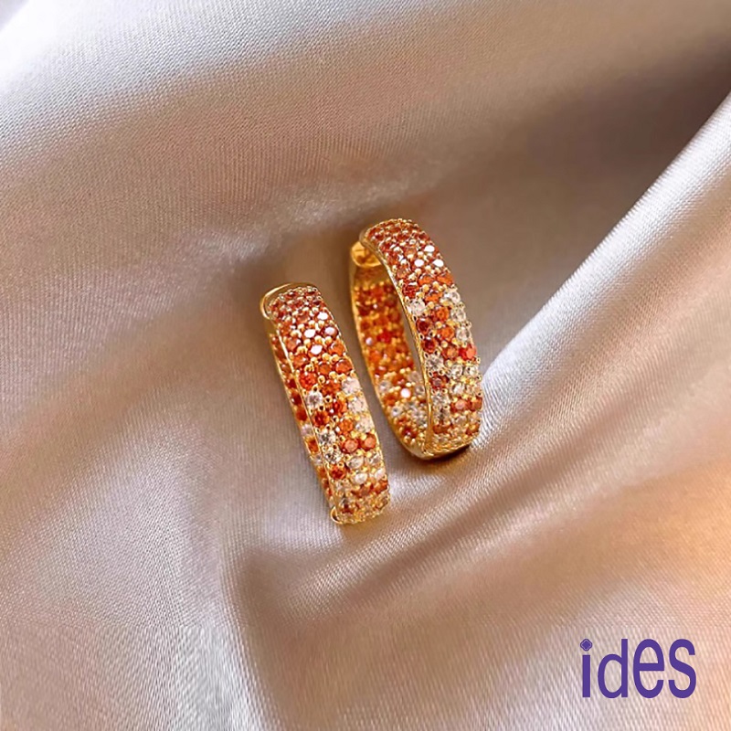 [ides愛蒂思] 輕珠寶時尚設計都會系列耳環/C圈高級橙, , large