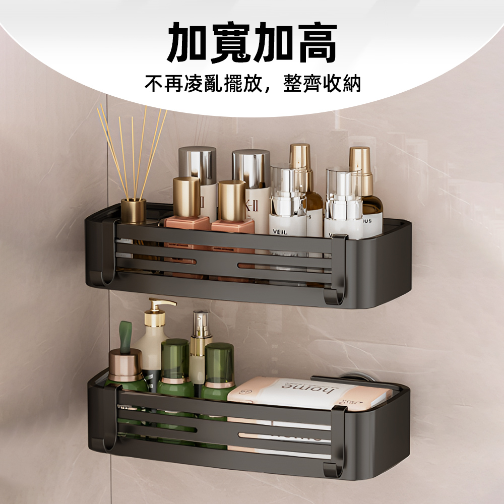 【上手家居】太空鋁吸盤浴室置物架 方形(浴室收納/廁所置物架/吸盤置物架/浴室收納架/浴室架/衛浴置物架), , large