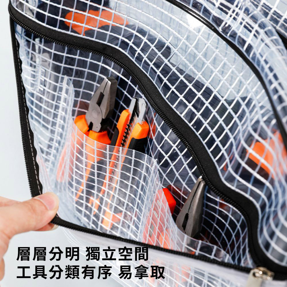 Transparent mesh sling bag, small size (with dividers), 25*16*6cm (8 inches), , large