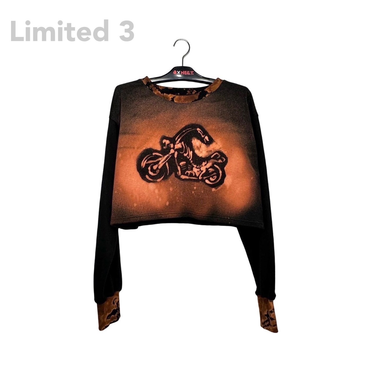 Short long sleeve sweatshirt black, , large