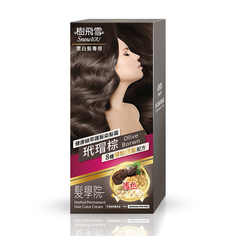 髮學院健康植萃護髮染髮霜-玳瑁棕, , large