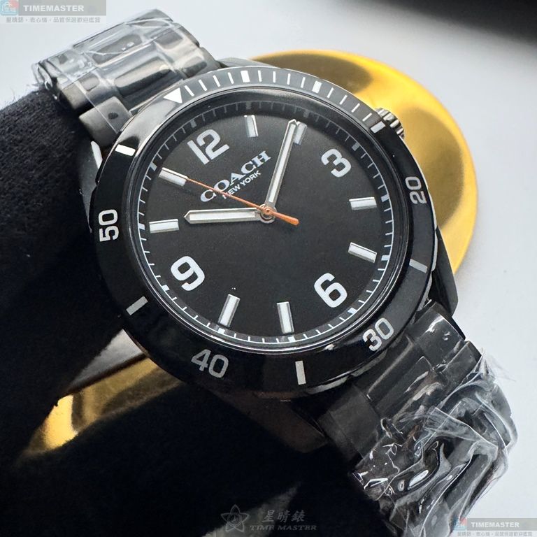 [星晴錶業]COACH手錶,44mm,CH00247黑色錶面黑錶殼深黑色精鋼錶帶款, , large