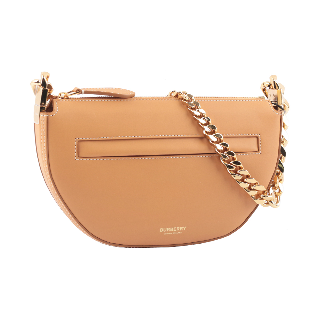 BURBERRY Olympia 小牛皮迷你鍊帶肩背包/暖沙色, , large