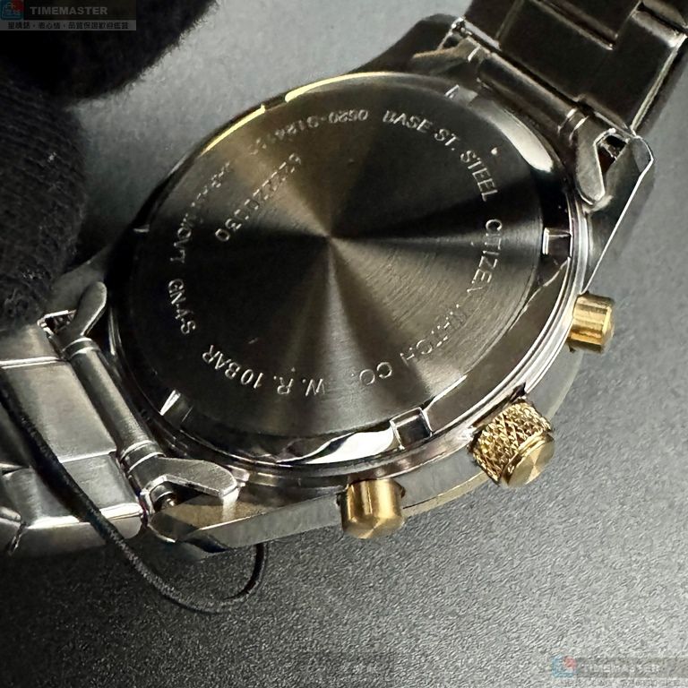 [星晴錶業]CITIZEN手錶,42mm,CI00024寶藍色錶面銀錶殼金銀相間精鋼錶帶款, , large