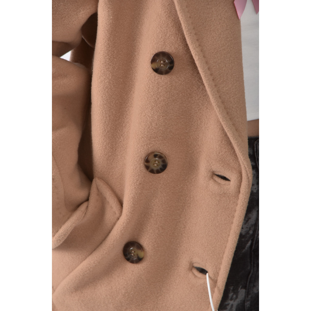 (XL) hand made質感素面杏色綁帶外套二手衣, , large