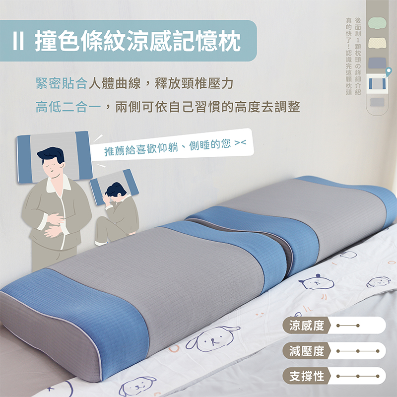 ［熊棉］兒童涼感工學記憶枕｜太空藍｜, , large