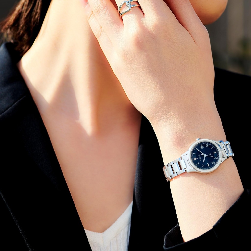 CITIZEN 星辰 XC 輕奢光 深邃藍 超級鈦 光動能電波女錶 ES9490-61L, , large