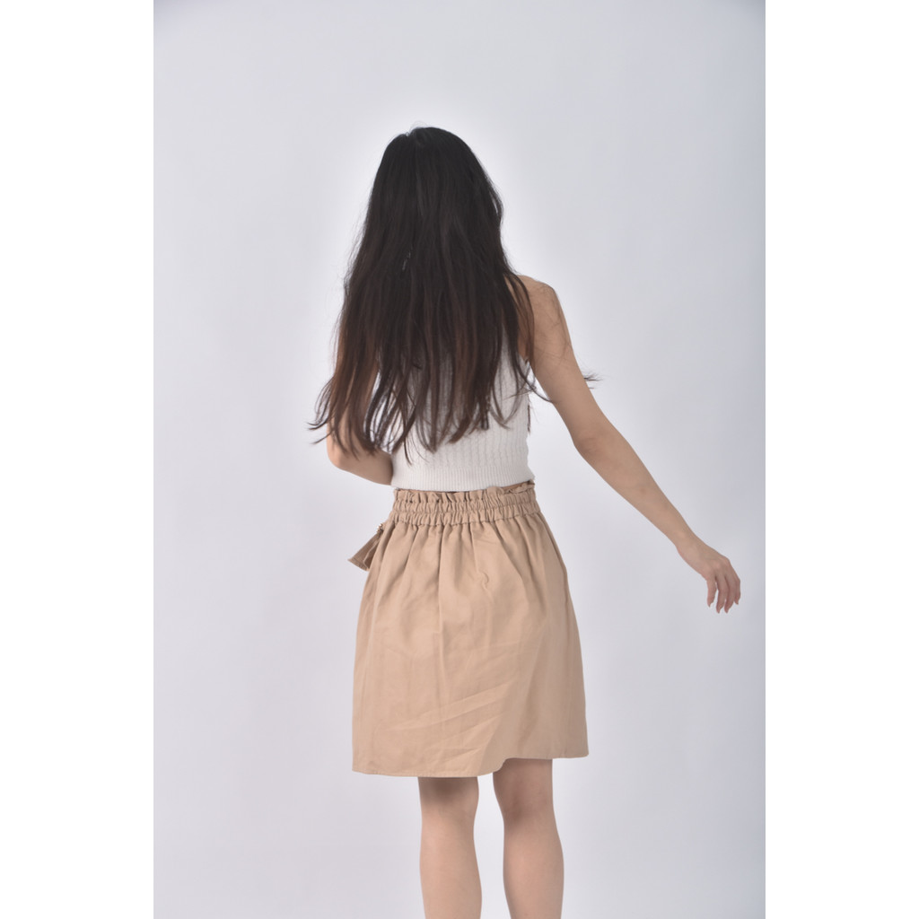 (S) olive des olive質感棉質純棉杏色短裙二手衣, , large
