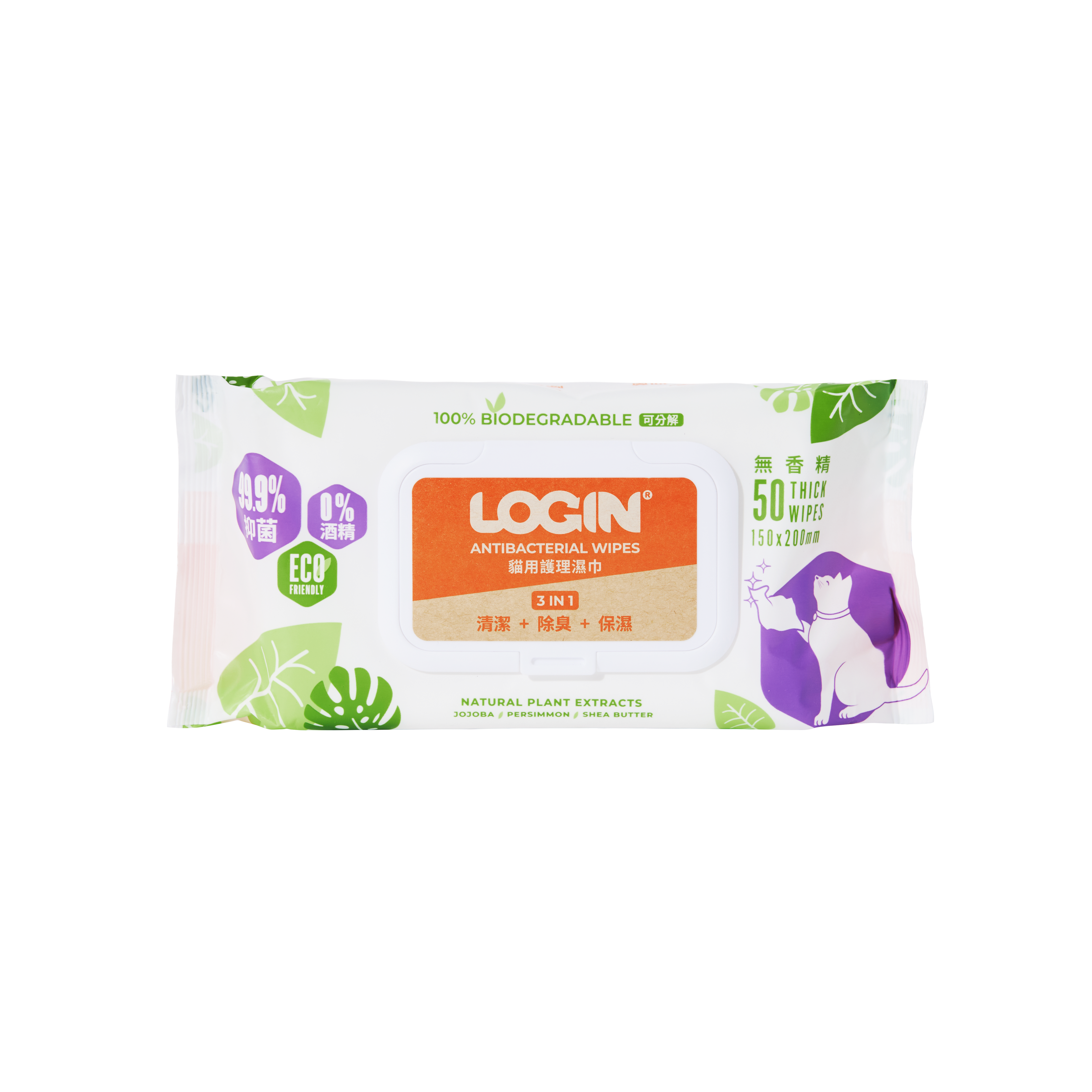 Login Cat Wipes 50 wipes, , large