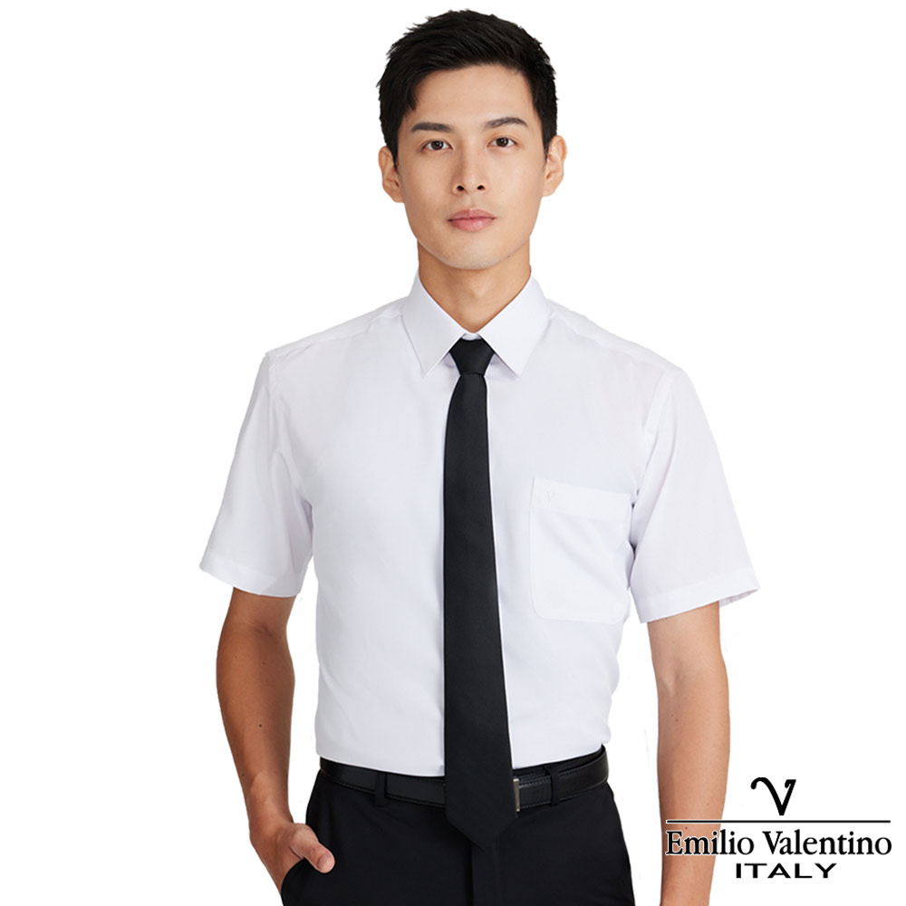 范倫提諾涼感吸排短袖襯衫3010白, , large