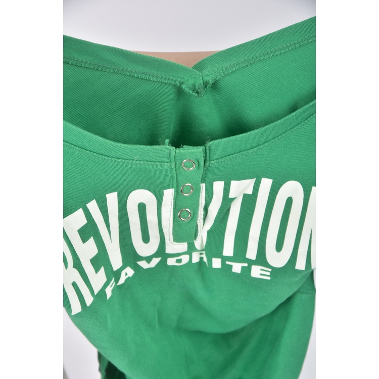 (S) 質感綠色長袖上衣二手衣, , large